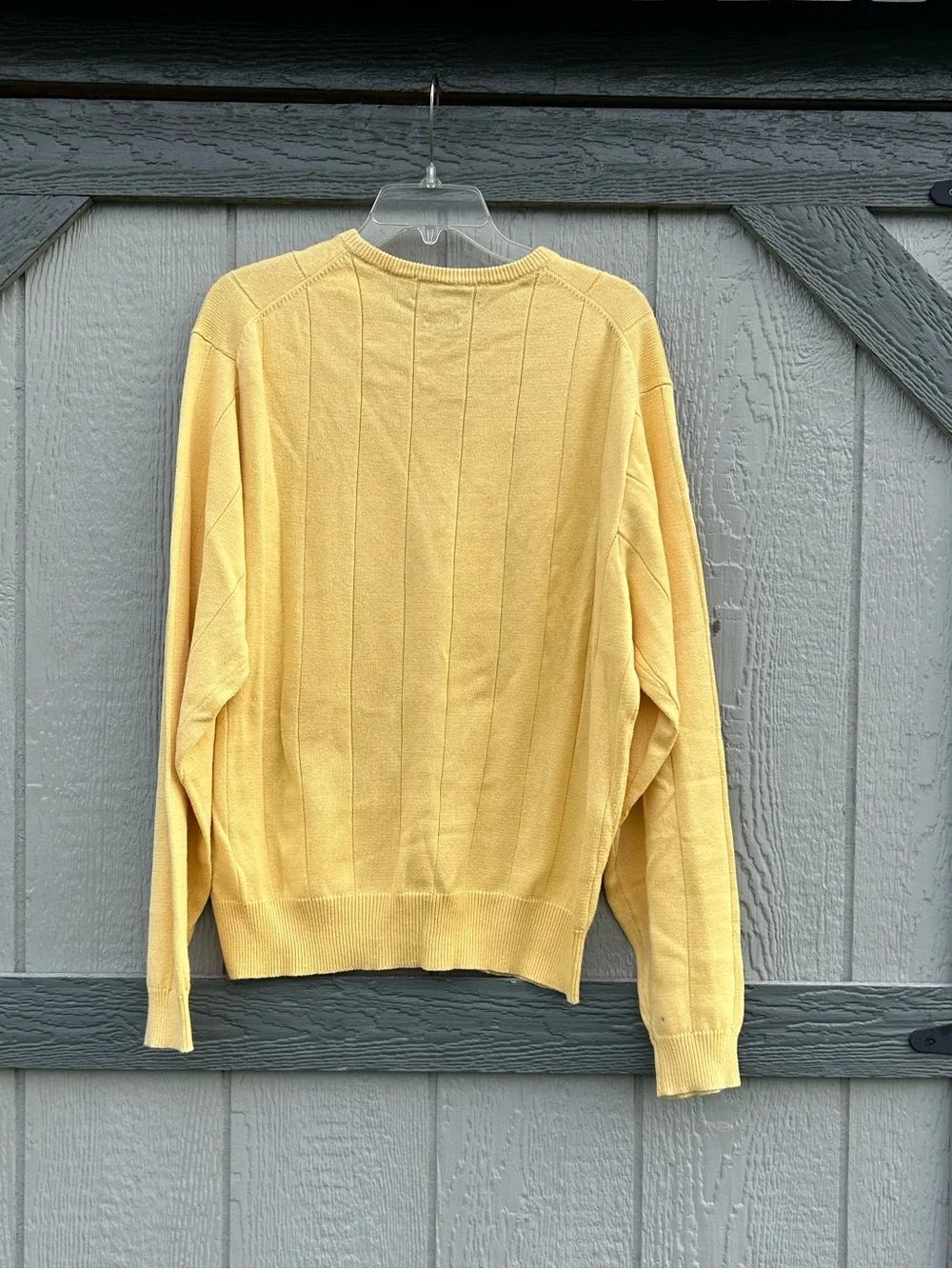 Polo by Ralph Lauren Yellow Ribbed Crewneck Sweater with Embroidered Pony Logo